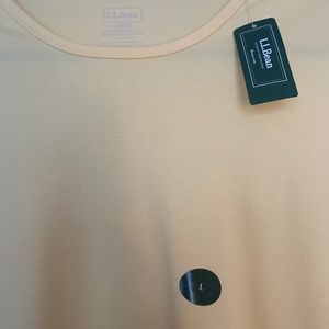 L.L. Bean Long Sleeve Tee, Butter Yellow, Size L (Reg)